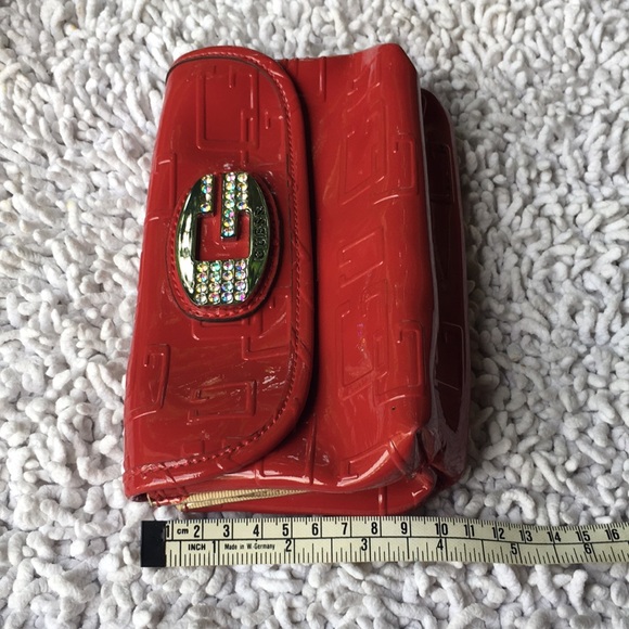 Guess red make up cosmetic bag with two pocked - Picture 7 of 7